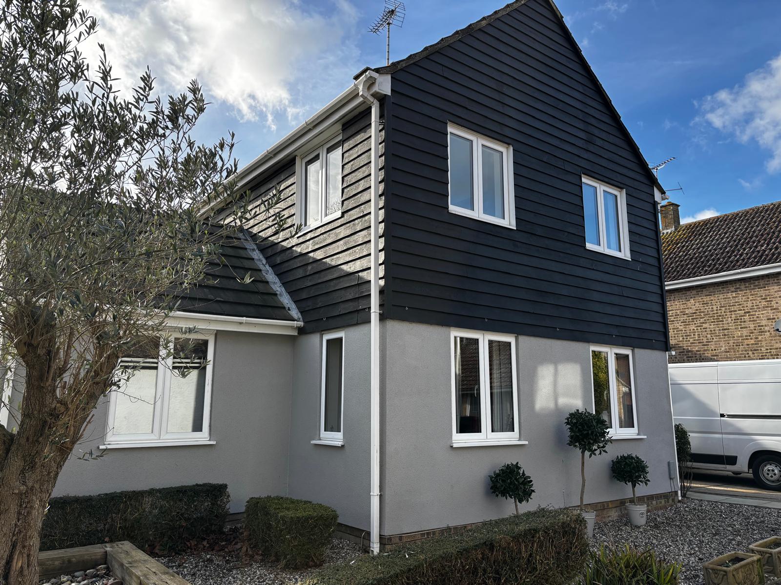 Replacement windows fitted to a clad house in Braintree